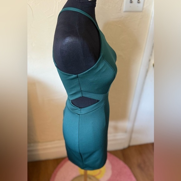NEW Teal Halter Cutout Mini Dress Size 3 – Bodycon Party Event Formal - Picture 4 of 10